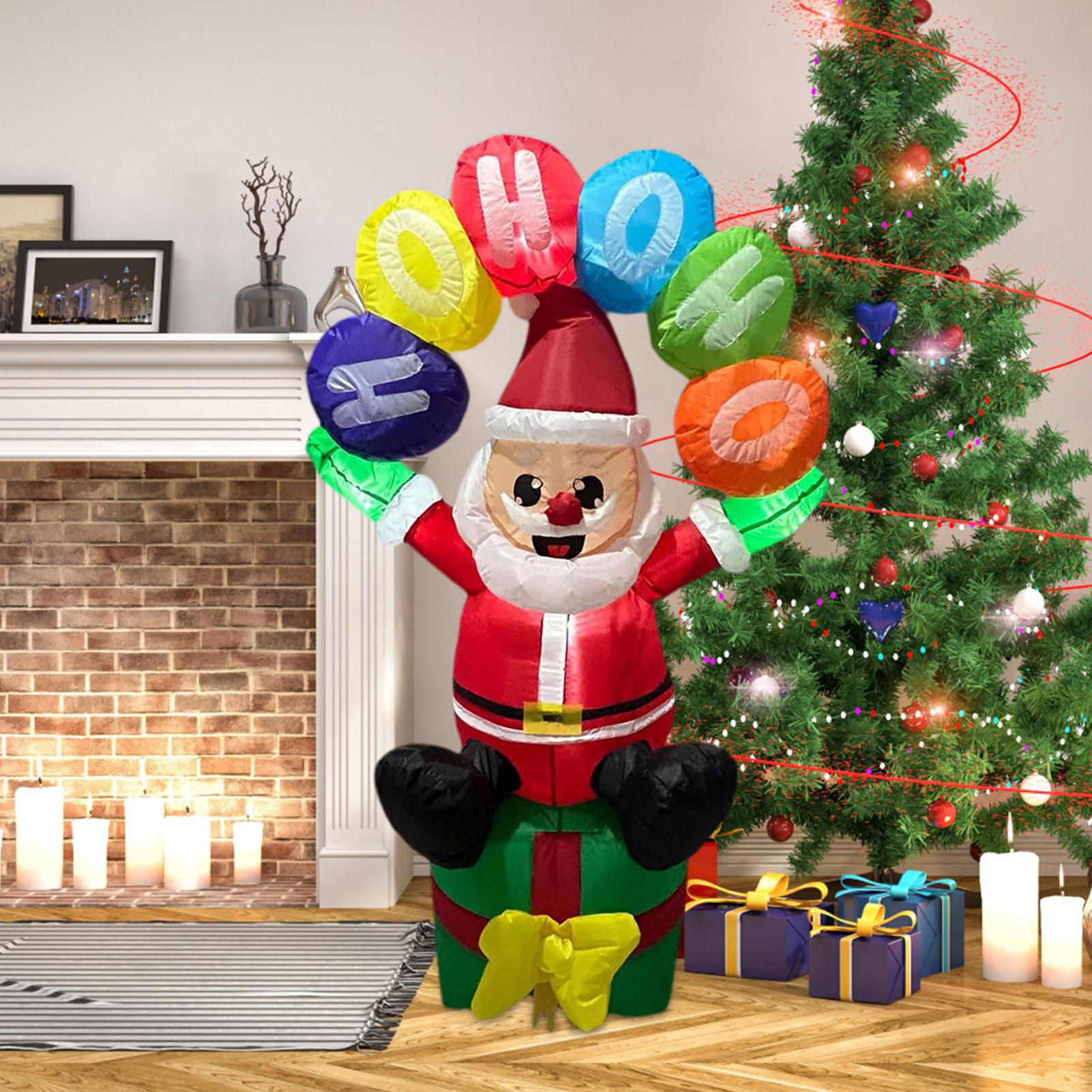 Christmas Lights Outdoor - تفجير ديكور سانتا القابل للنفخ مع