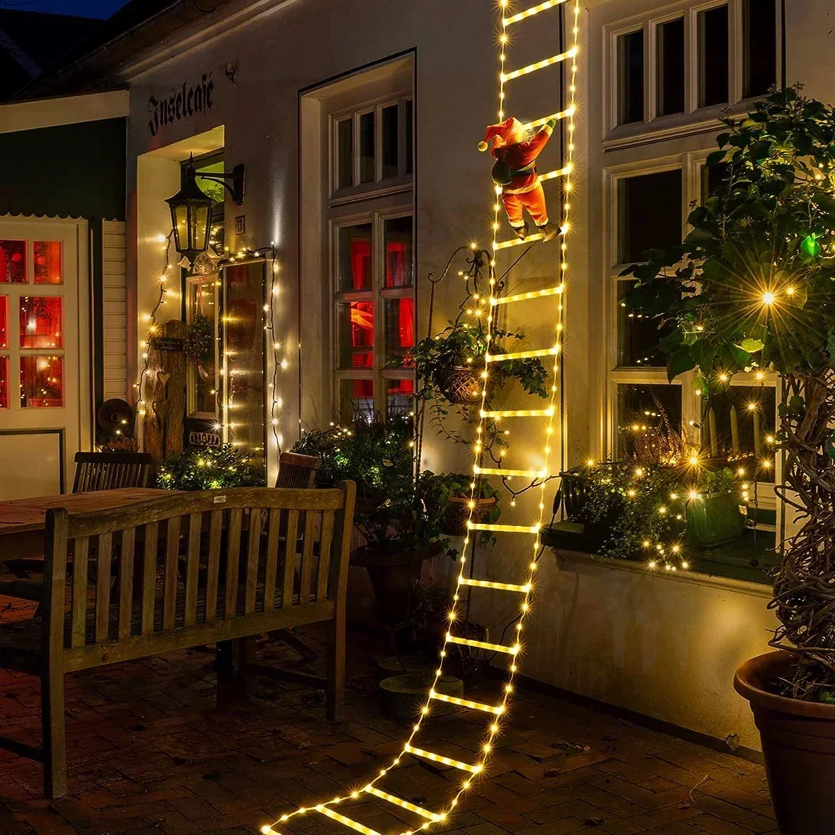 Christmas Lights Outdoor - مصباح سلم LED لديكور عيد الميلاد