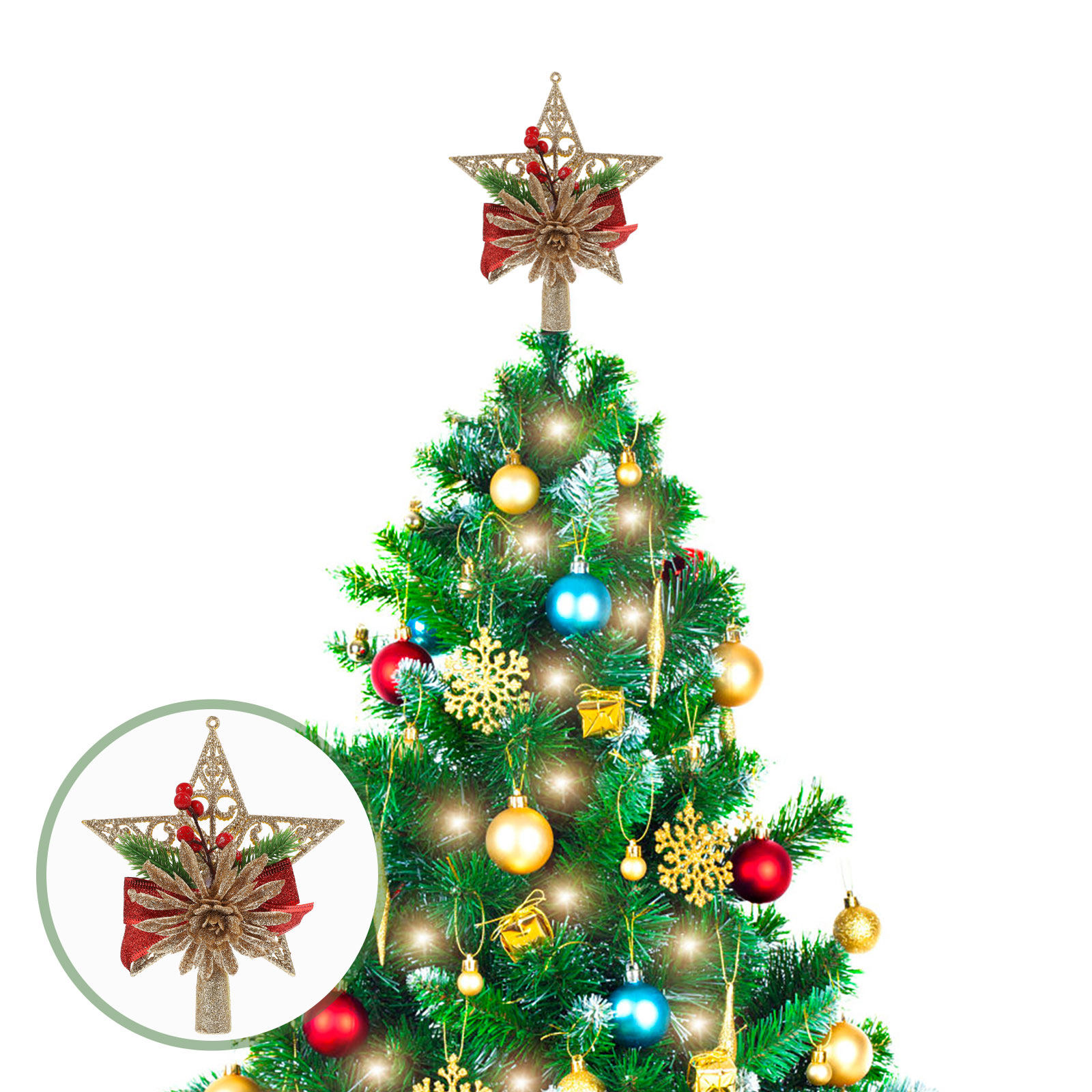 Star Tree Topper - قطعة واحدة: زينة قمة شجرة عيد