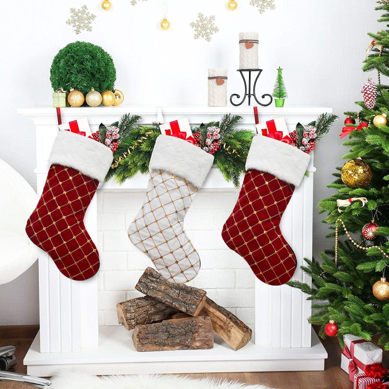 Christmas Stocking Hanging - عيد الميلاد تخزين لينة فو الفراء