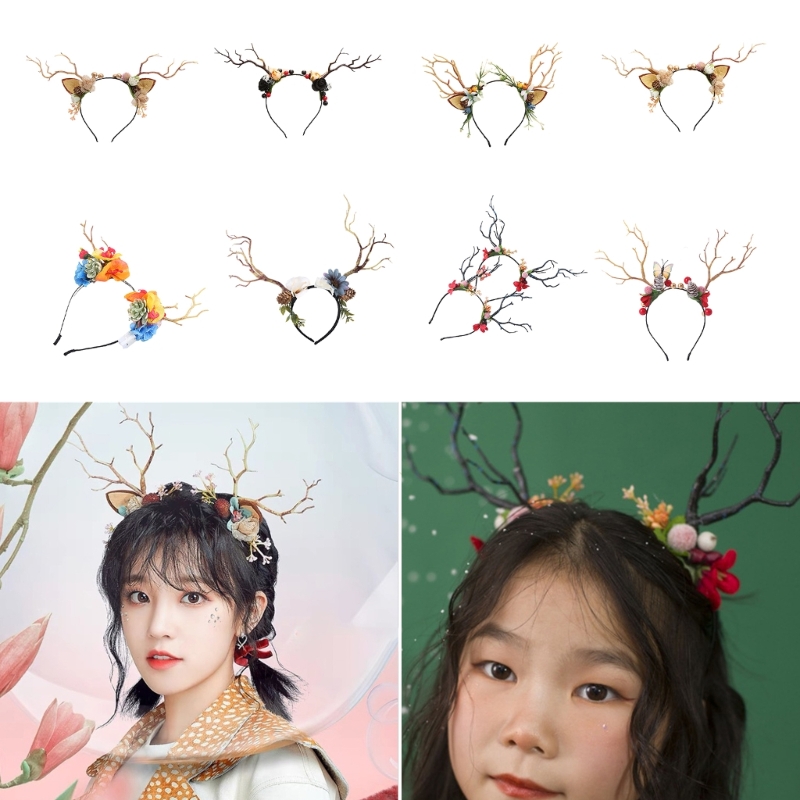 Reindeer Antlers Headband - فرع قرن الوعل الرنة شكل الشعر