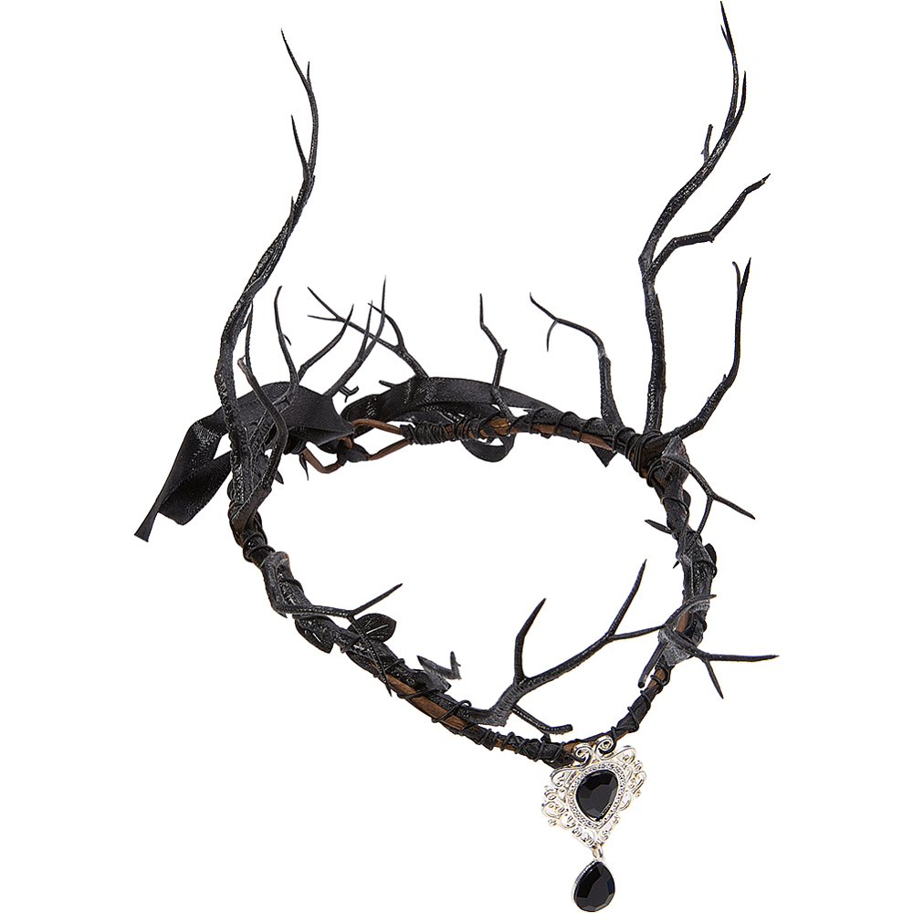 Reindeer Antlers Headband - إكليل رأس أسود بتصميم الجنية، قرون