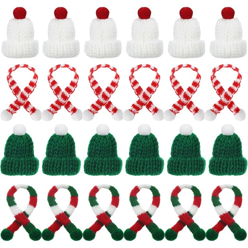 Santa Hat Plush - 5/10 قطعة عيد الميلاد الديكور البسيطة