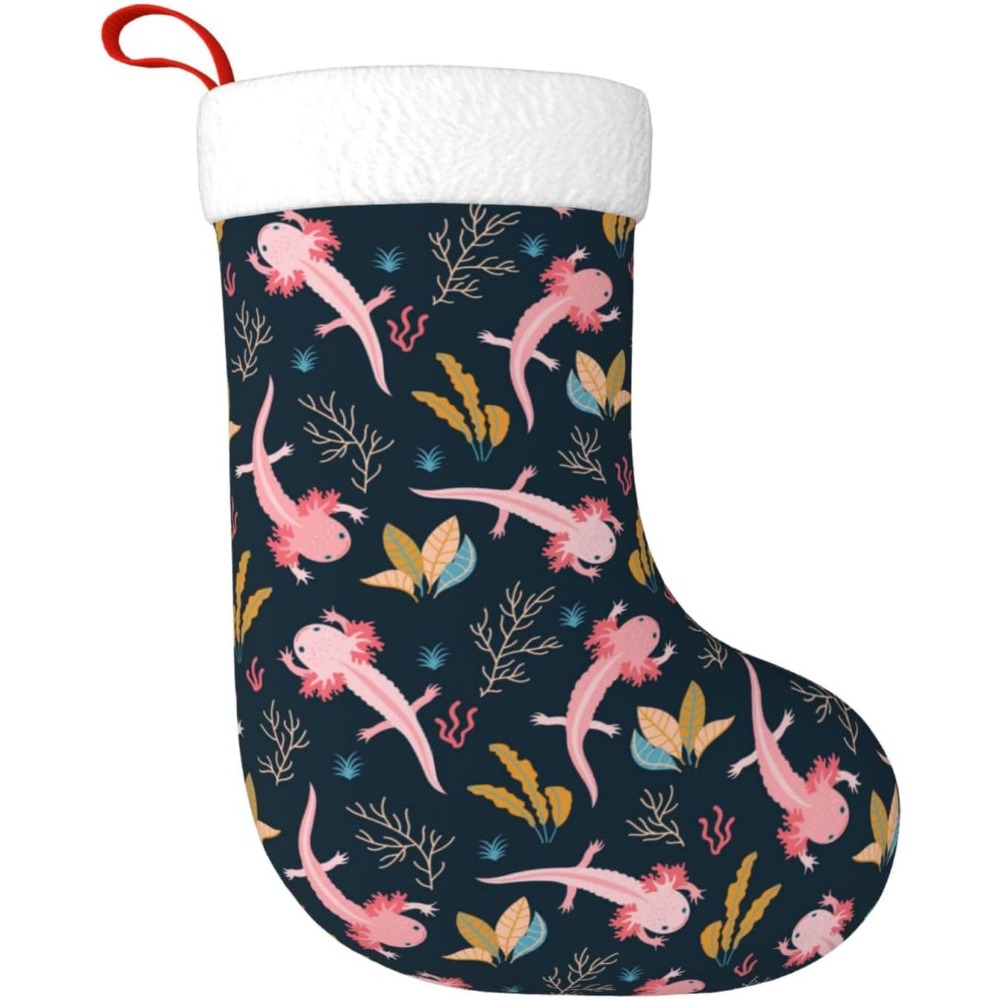 Christmas Stocking Hanging - لطيف Axolotl جوارب عيد الميلاد معلقة