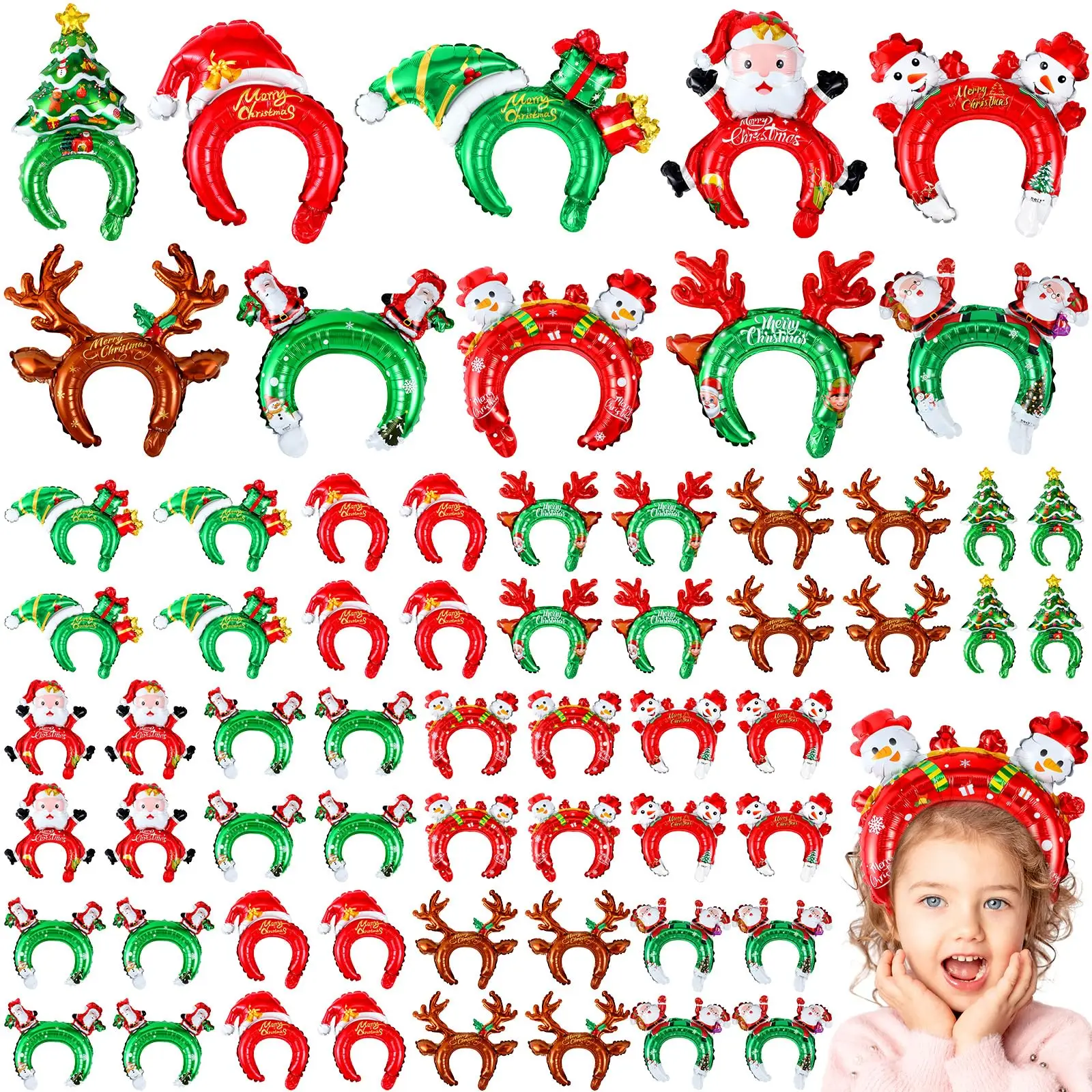 Reindeer Antlers Headband - عيد الميلاد نفخ Headbands سانتا ثلج