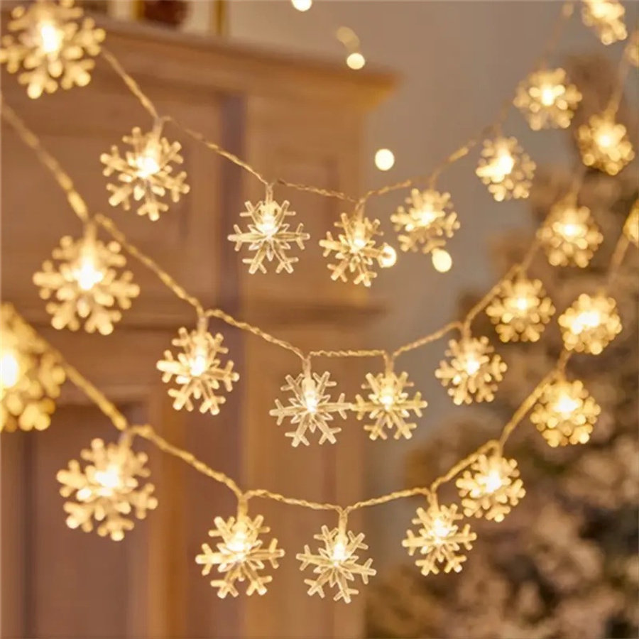 Led Fairy String Lights - 10/20/40 LED ندفة الثلج سلسلة جارلاند