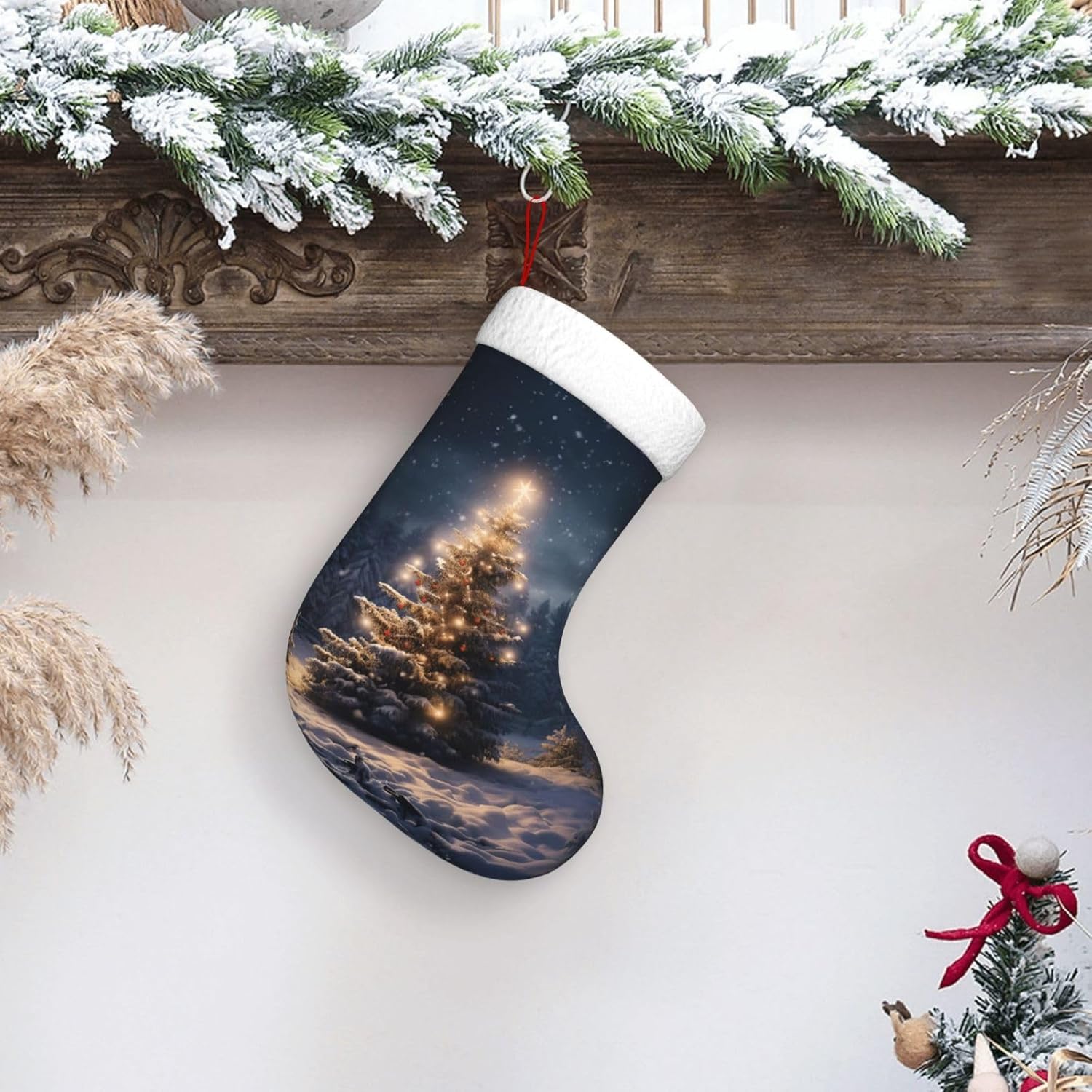 Christmas Stocking Hanging - شجرة عيد الميلاد الثلوج هدية جوارب