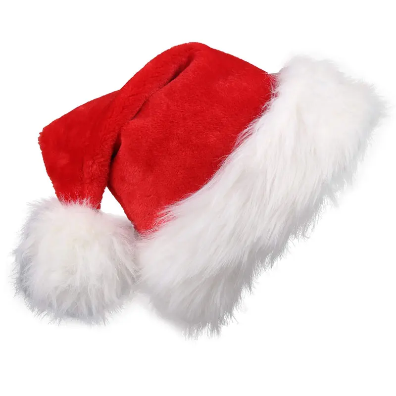 Santa Hat Plush - قبعة سانتا كلوز للكريسماس، قبعة حمراء