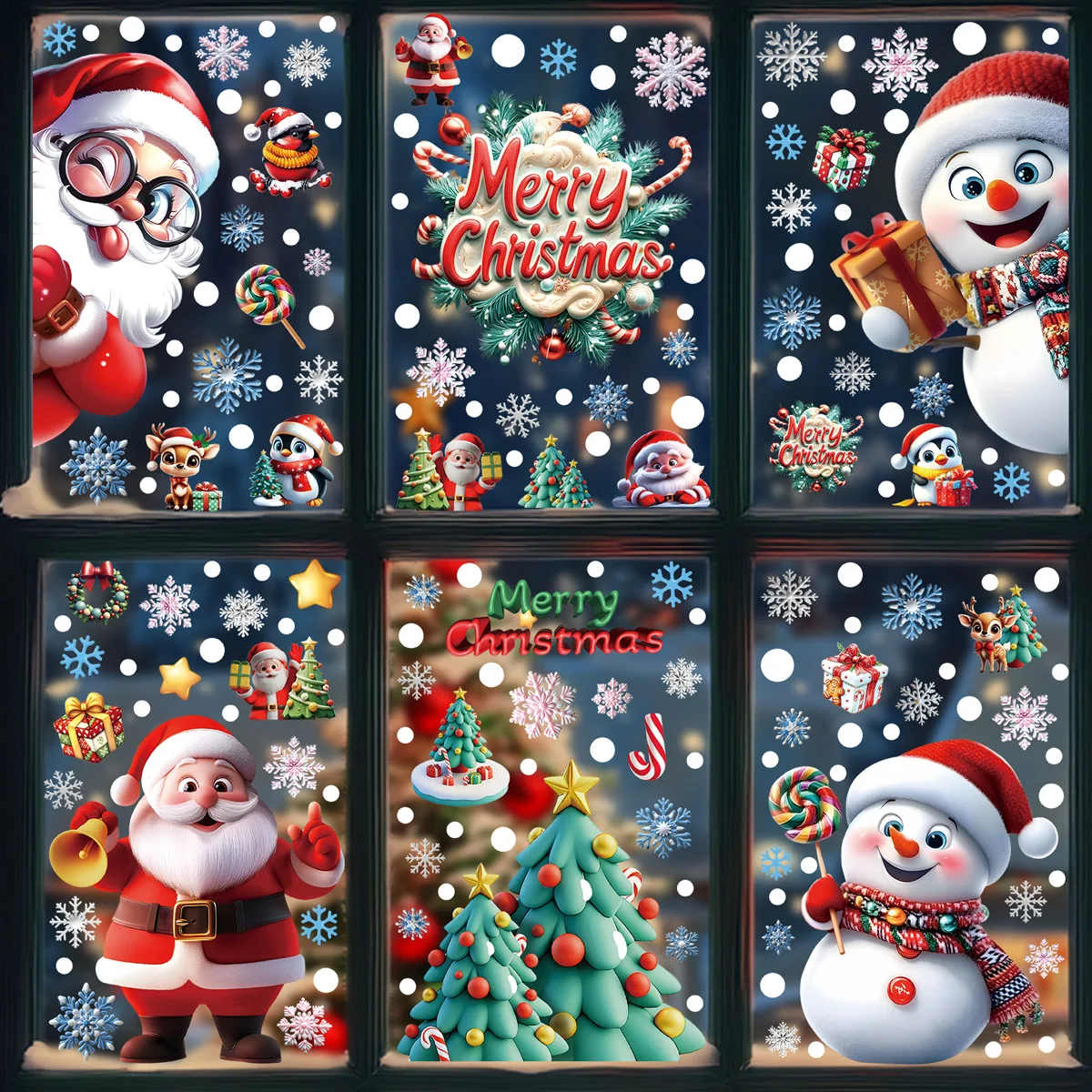 Snowflake Window Decal - ملصقات نافذة ثابتة لعيد الميلاد لعام