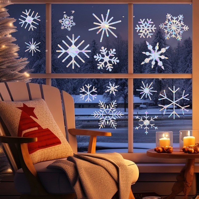Snowflake Window Decal - عيد الميلاد ندفة الثلج نمط قوس