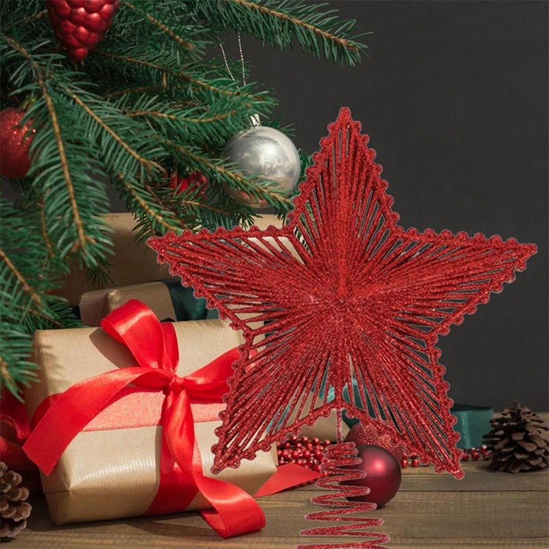 25 سنتيمتر الأحمر بريق شجرة عي - مراجعة Star Tree Topper وسعره