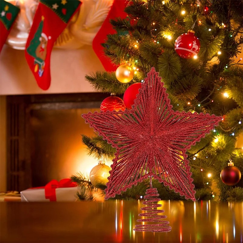 25 سنتيمتر الأحمر بريق شجرة عي - مراجعة Star Tree Topper وسعره