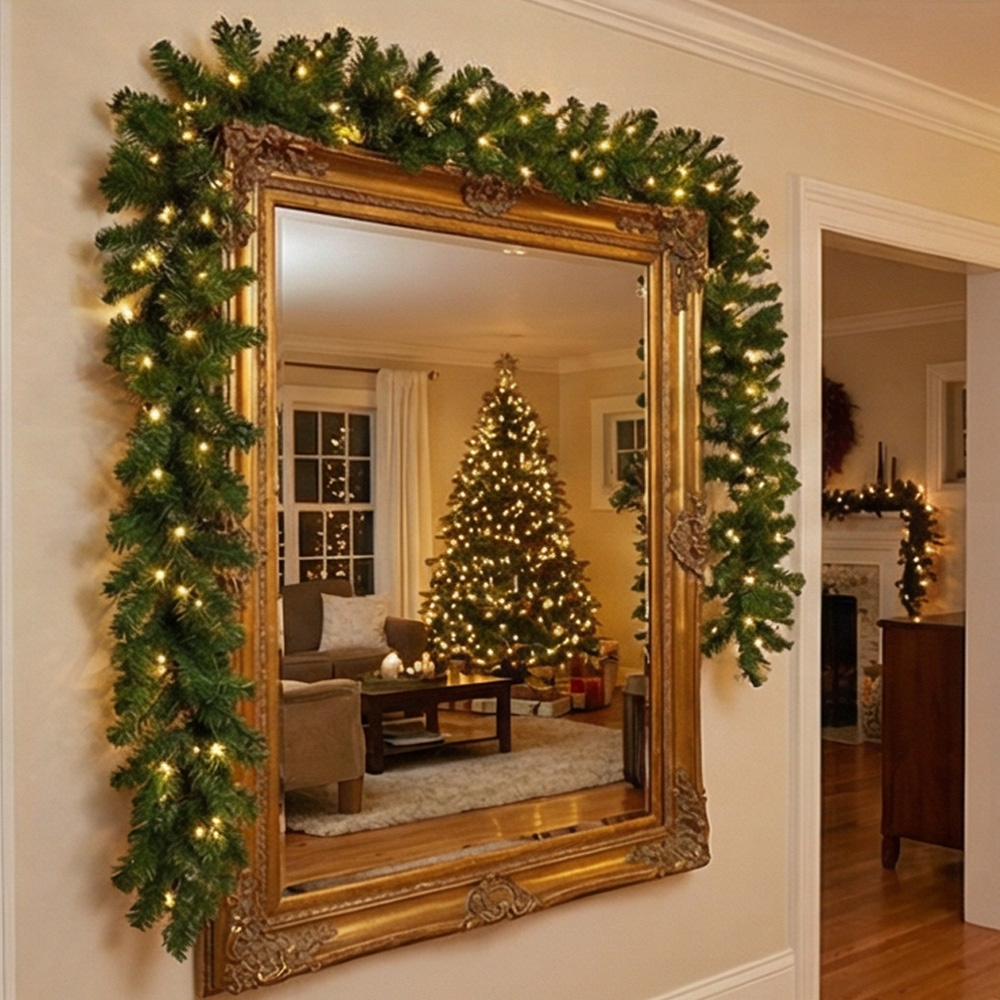 2.7 متر إكليل عيد الميلاد الأخ - مراجعة Christmas Wreath Fake وسعره