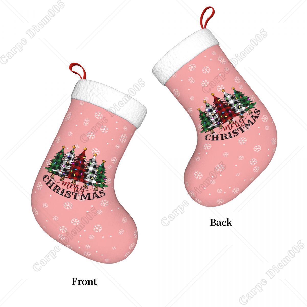 رقاقات الثلج الوردية أشجار عيد - مراجعة Christmas Stocking Hanging وسعره