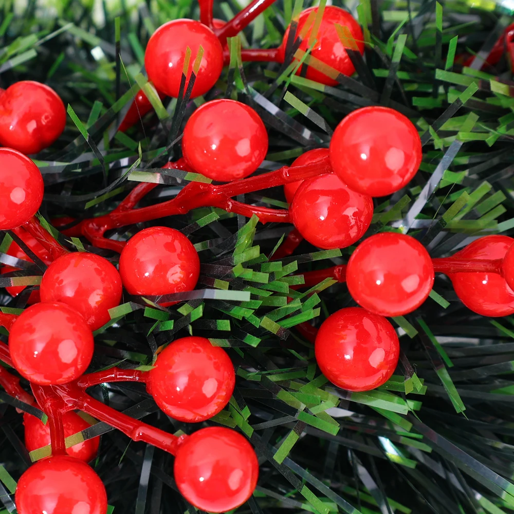 5/100x غصن توت أحمر صناعي، زهر - مراجعة Christmas Wreath Fake وسعره
