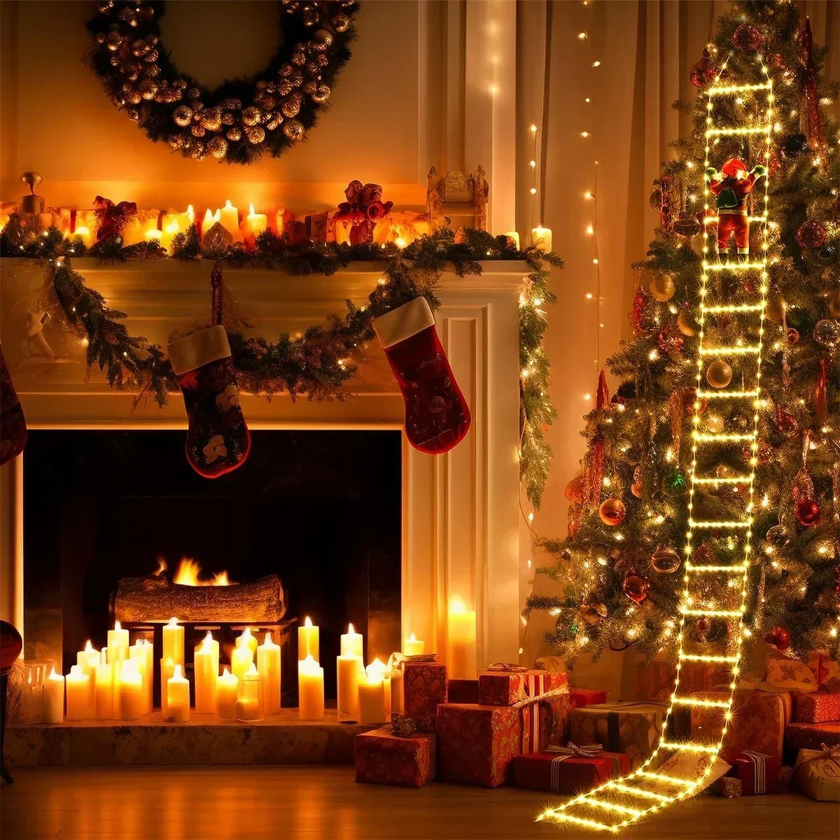 مصباح سلم LED لديكور عيد الميل - مراجعة Christmas Lights Outdoor وسعره