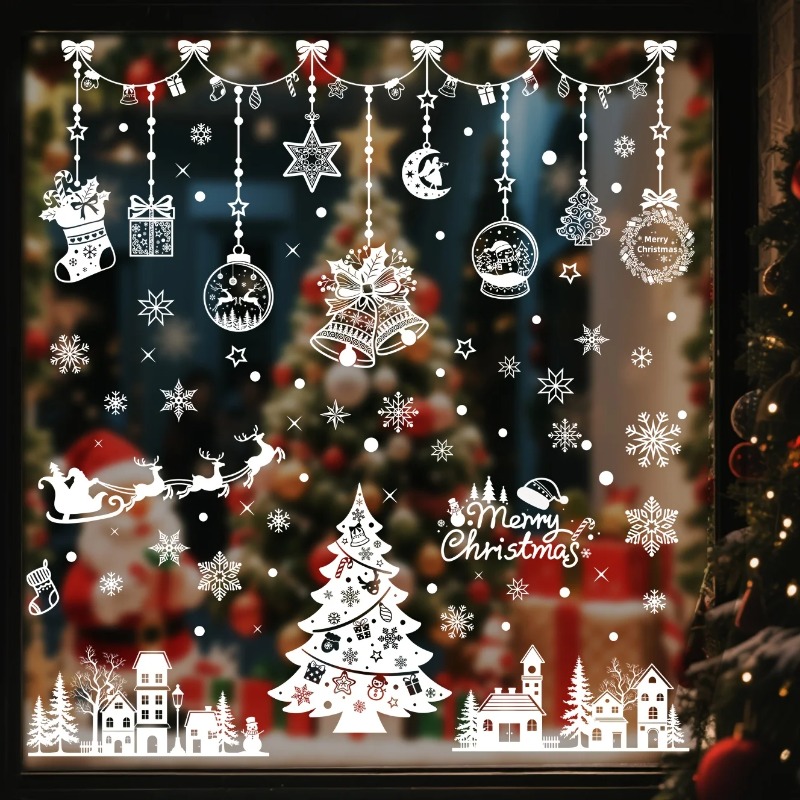 196 قطعة/9 أوراق ملصقات نوافذ  - مراجعة Snowflake Window Decal وسعره