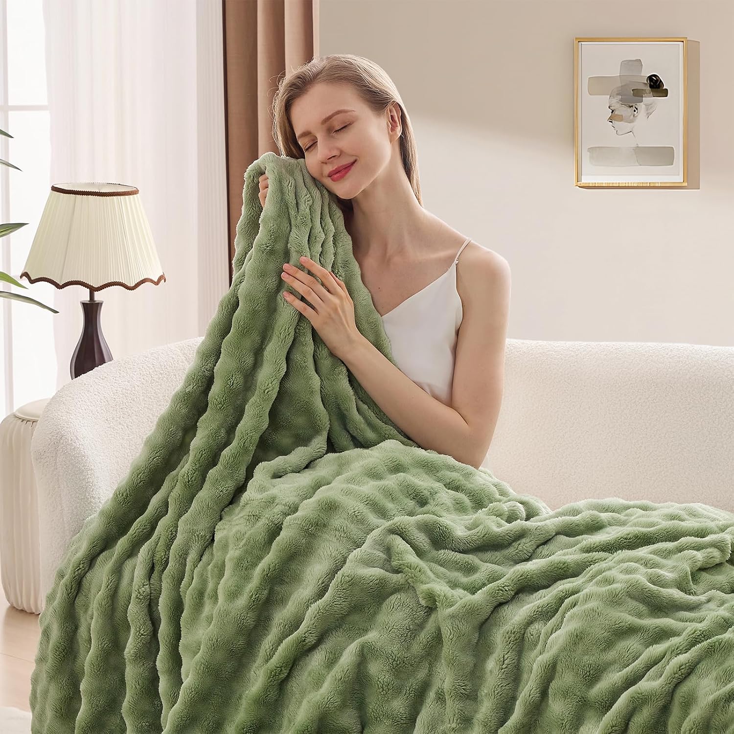 بطانية صوف فقاعية خضراء حكيمة  - مراجعة Christmas Throw Blanket وسعره