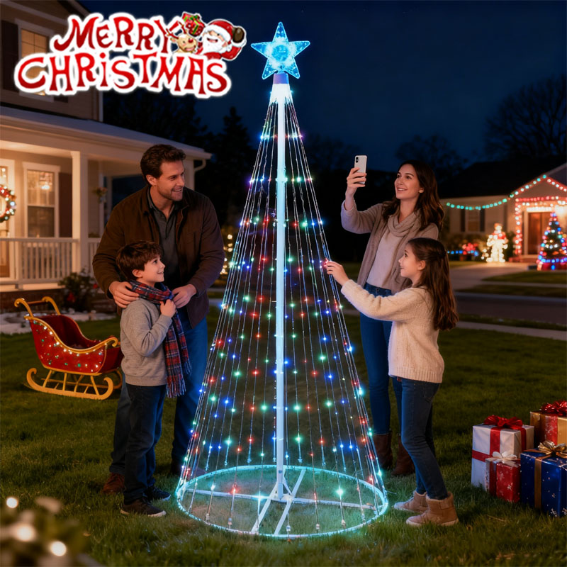 تعمل بالطاقة الشمسية LED شلال  - مراجعة Star Tree Topper وسعره