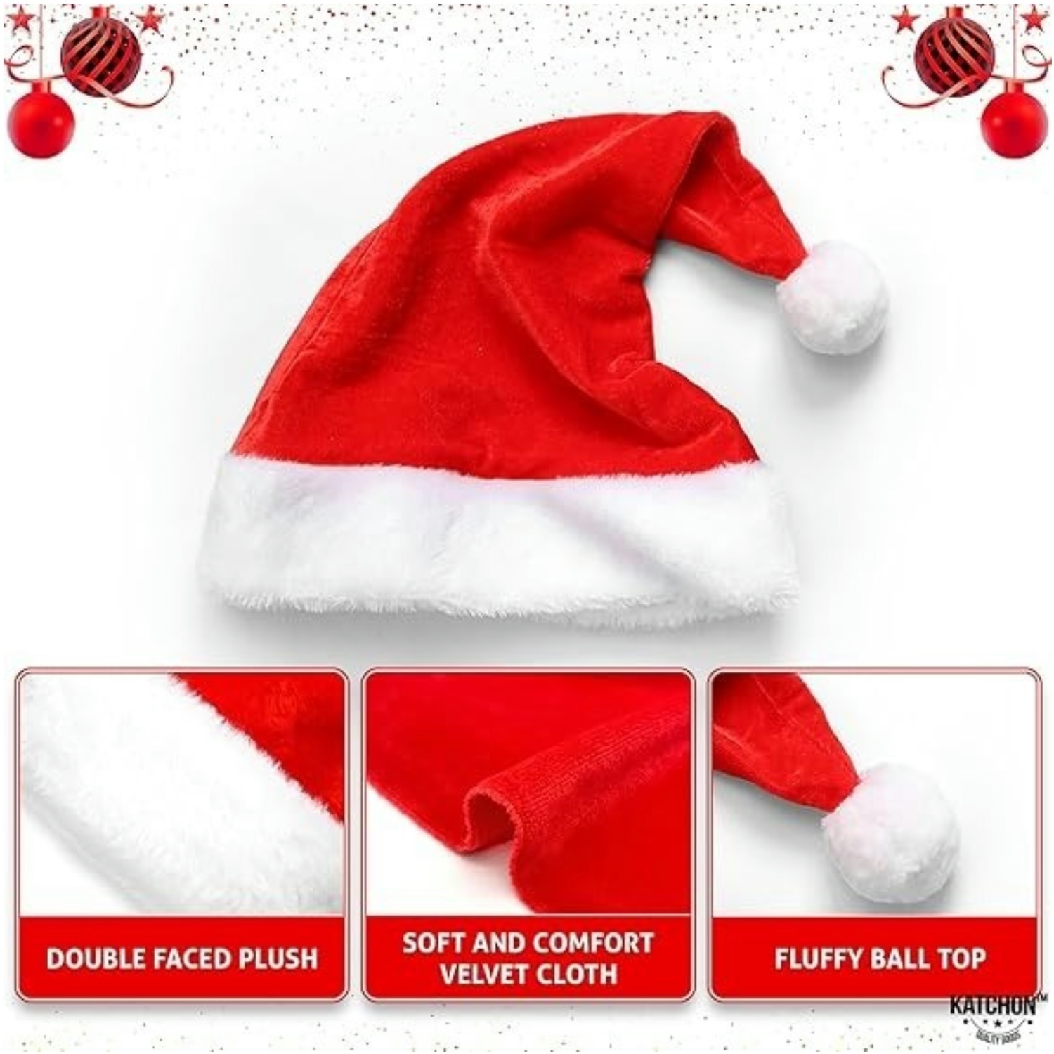 مجموعة قبعات سانتا الحمراء الم - مراجعة Santa Hat Plush وسعره