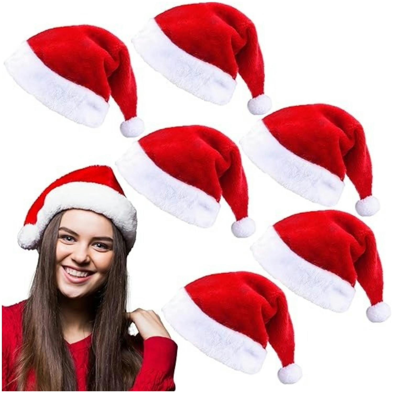 مجموعة قبعات سانتا الحمراء الم - مراجعة Santa Hat Plush وسعره