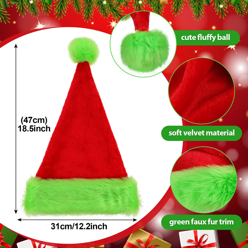 1 قطعة، قبعة سانتا كلوز، قبعة  - مراجعة Santa Hat Plush وسعره