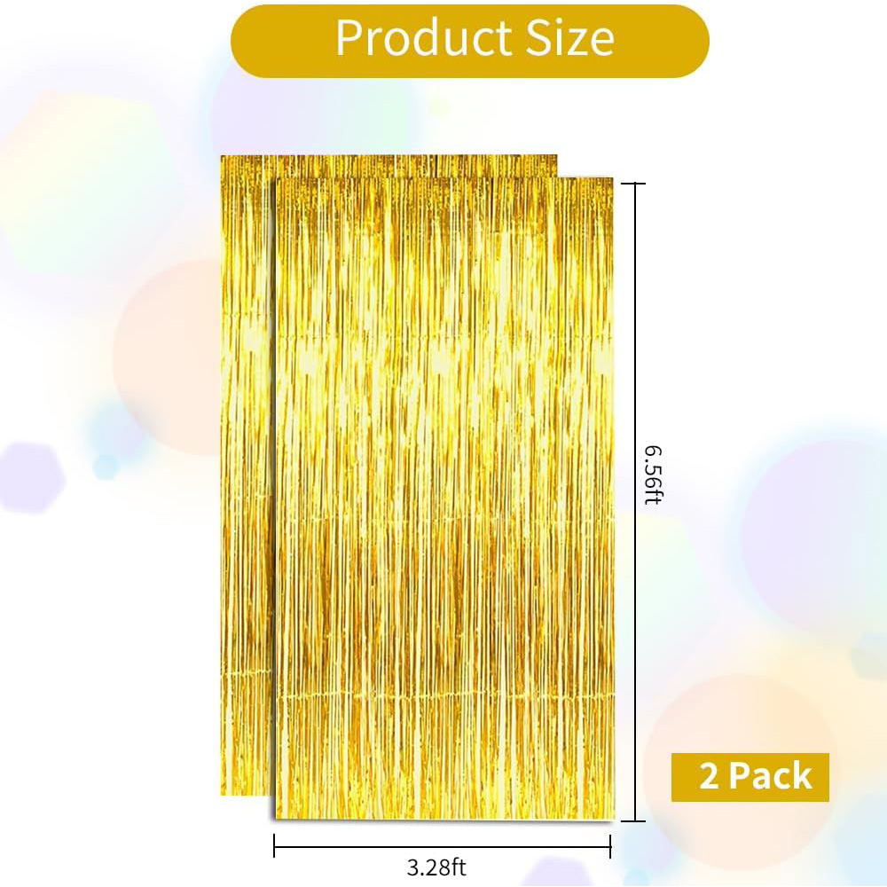 عبوة من قطعتين ستارة خلفية من  - مراجعة Tinsel Garland Decoration وسعره