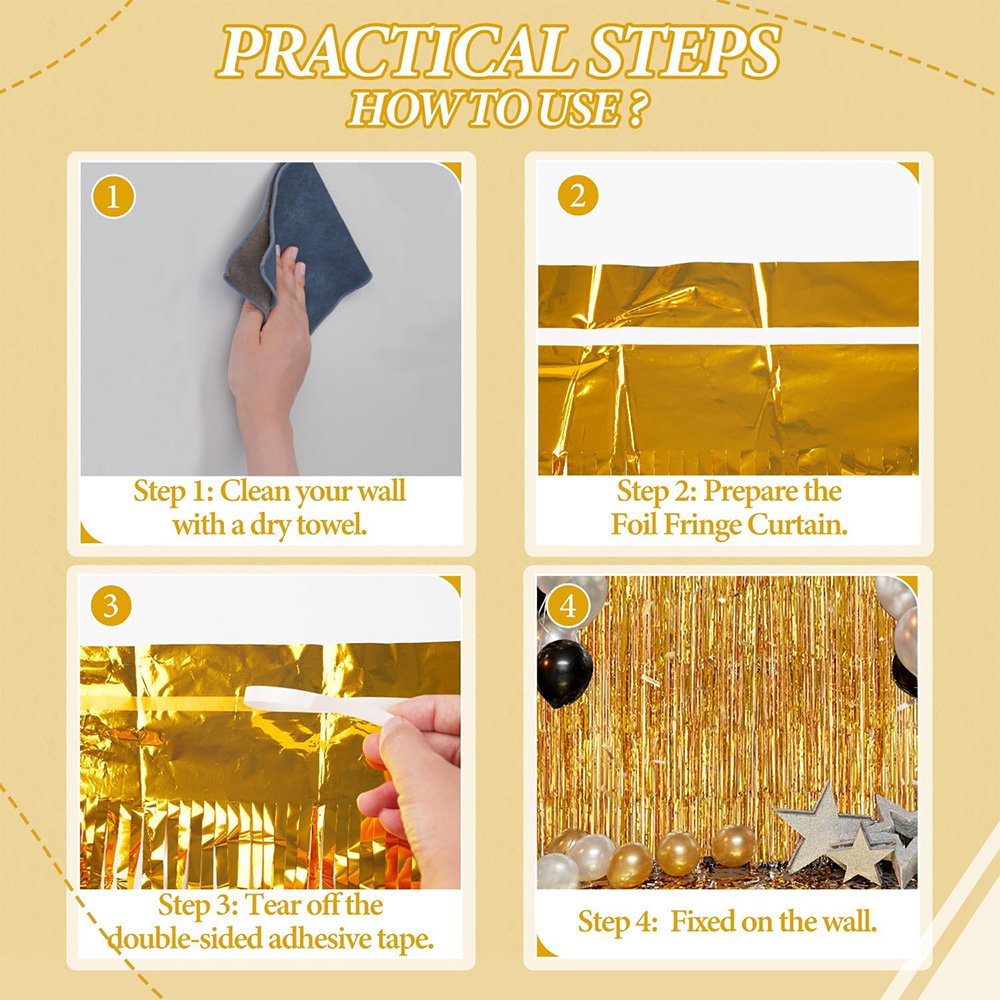 عبوة من قطعتين ستارة خلفية من  - مراجعة Tinsel Garland Decoration وسعره