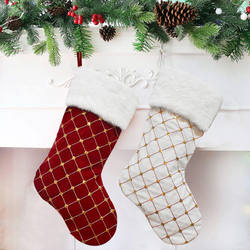 عيد الميلاد تخزين لينة فو الفر - مراجعة Christmas Stocking Hanging وسعره