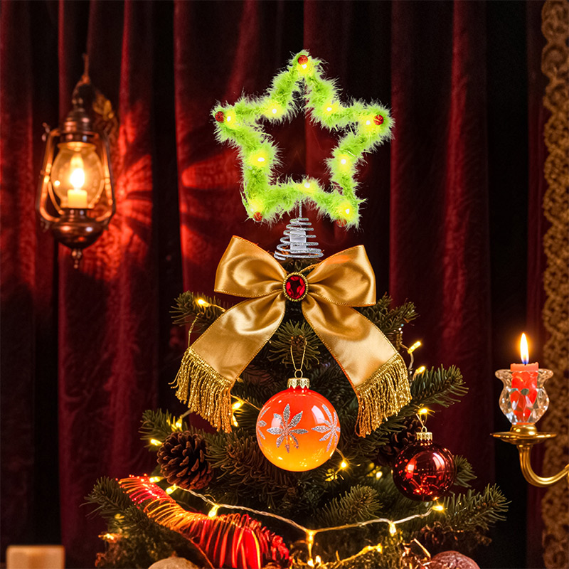 عصا ملتوية من القطيفة على شكل  - مراجعة Star Tree Topper وسعره
