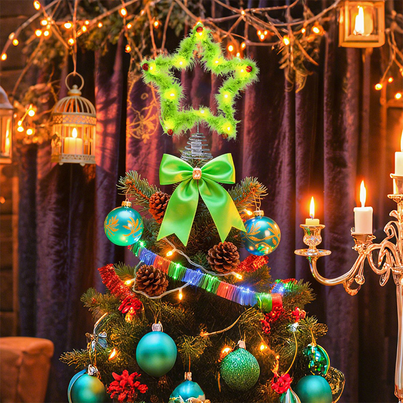 عصا ملتوية من القطيفة على شكل  - مراجعة Star Tree Topper وسعره