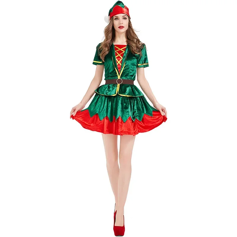 المرأة عيد الميلاد الأخضر قزم  - مراجعة Elf Costume Christmas وسعره