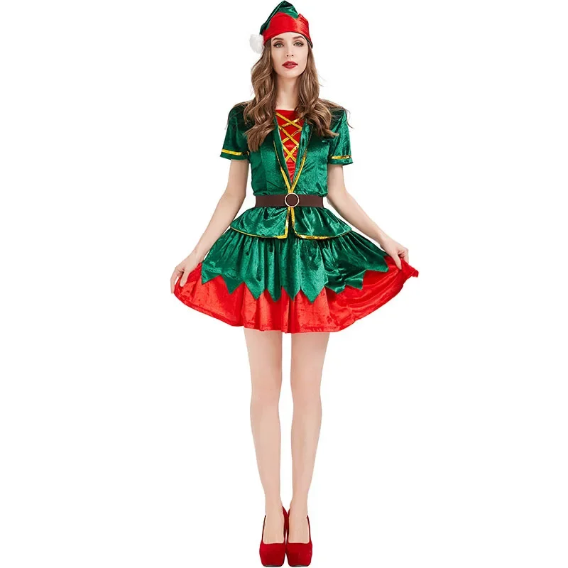 المرأة عيد الميلاد الأخضر قزم  - مراجعة Elf Costume Christmas وسعره