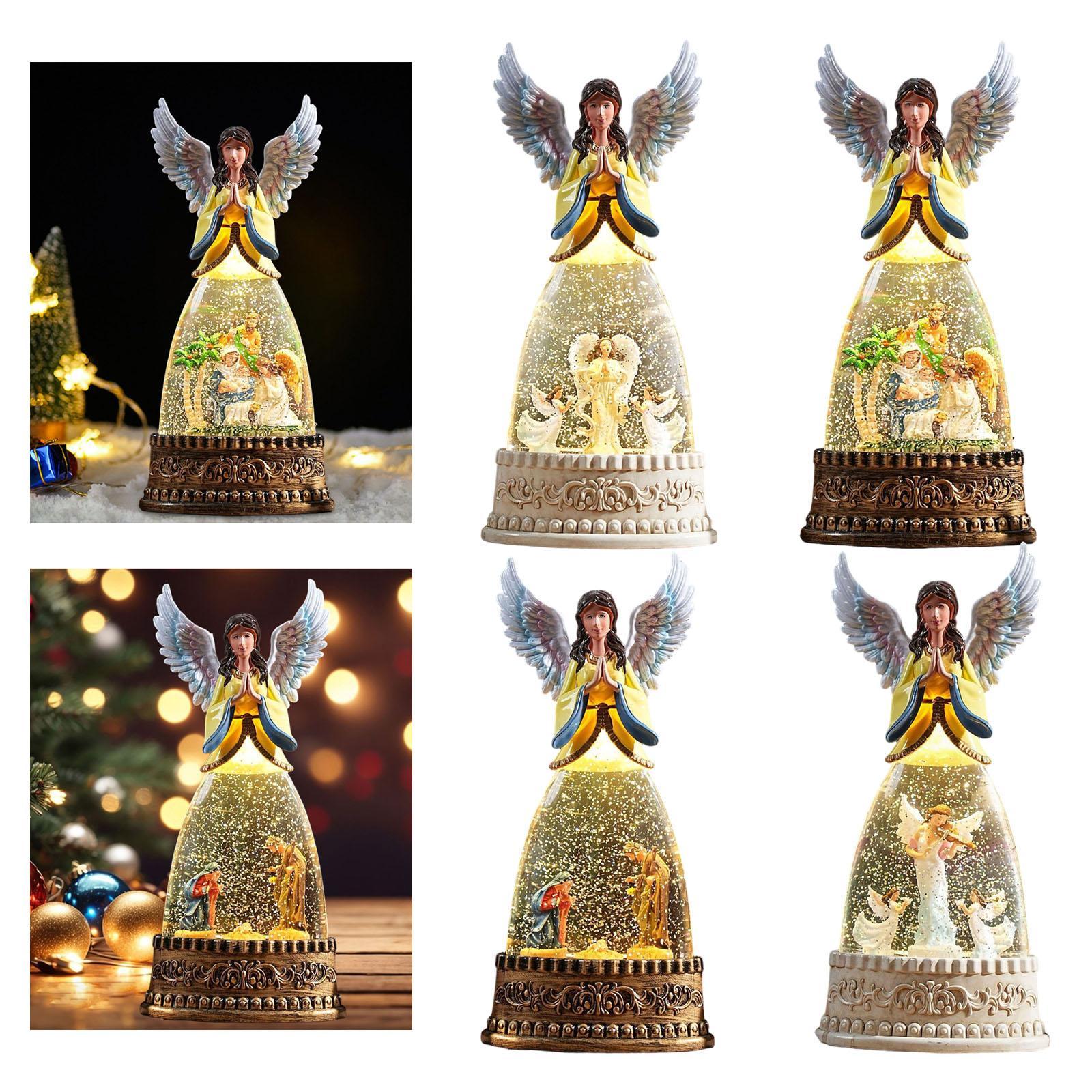 مضاءة الملاك تمثال سنو غلوب صن - مراجعة Snow Globe Musical وسعره