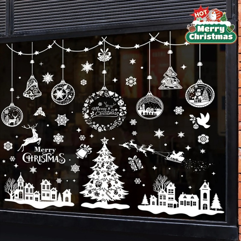 9 أوراق تحتوي على 243 قطعة من  - مراجعة Snowflake Window Decal وسعره
