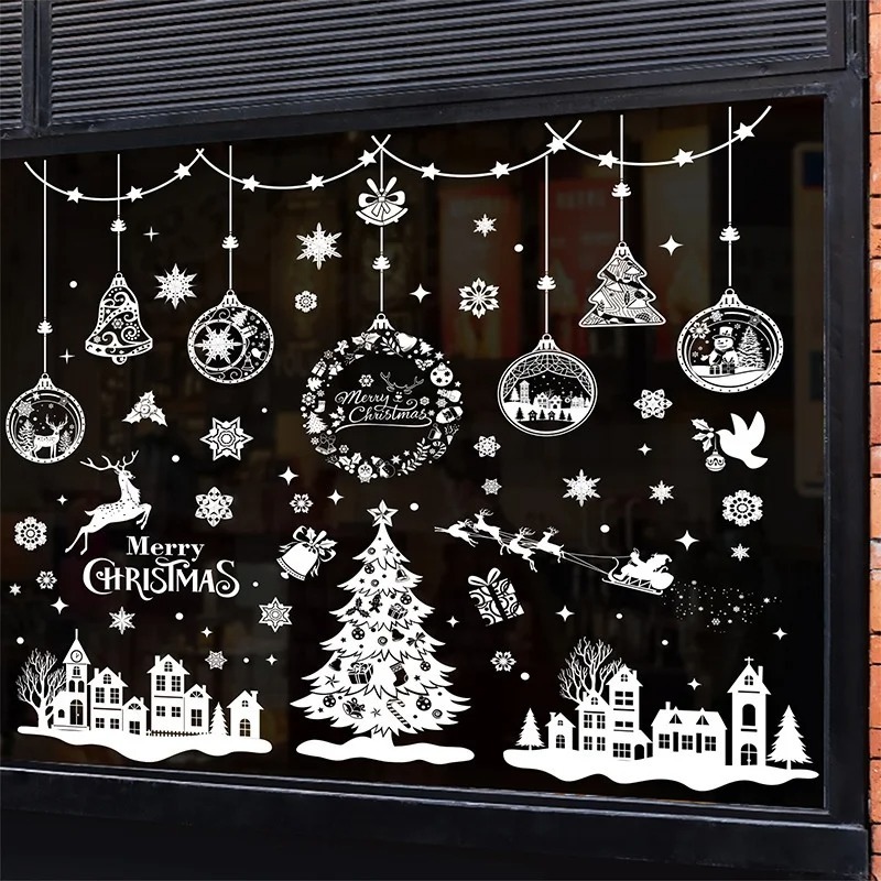 9 أوراق تحتوي على 243 قطعة من  - مراجعة Snowflake Window Decal وسعره