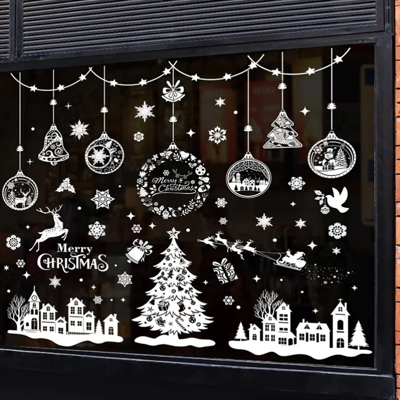 9 أوراق تحتوي على 243 قطعة من  - مراجعة Snowflake Window Decal وسعره