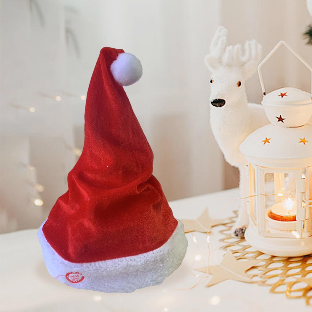 الغناء الرقص سانتا قبعة للبالغ - مراجعة Santa Hat Plush وسعره