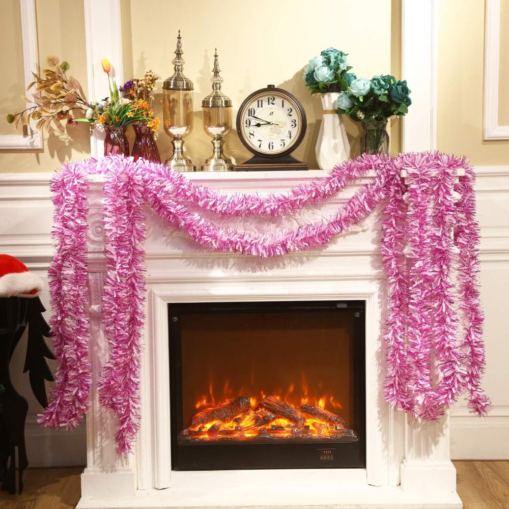 6 قطع من إكليل التينسل لعيد ال - مراجعة Tinsel Garland Decoration وسعره