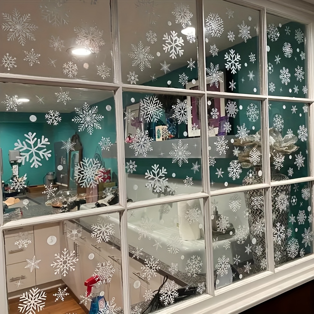 137 قطعة من ملصقات ندفة الثلج  - مراجعة Snowflake Window Decal وسعره