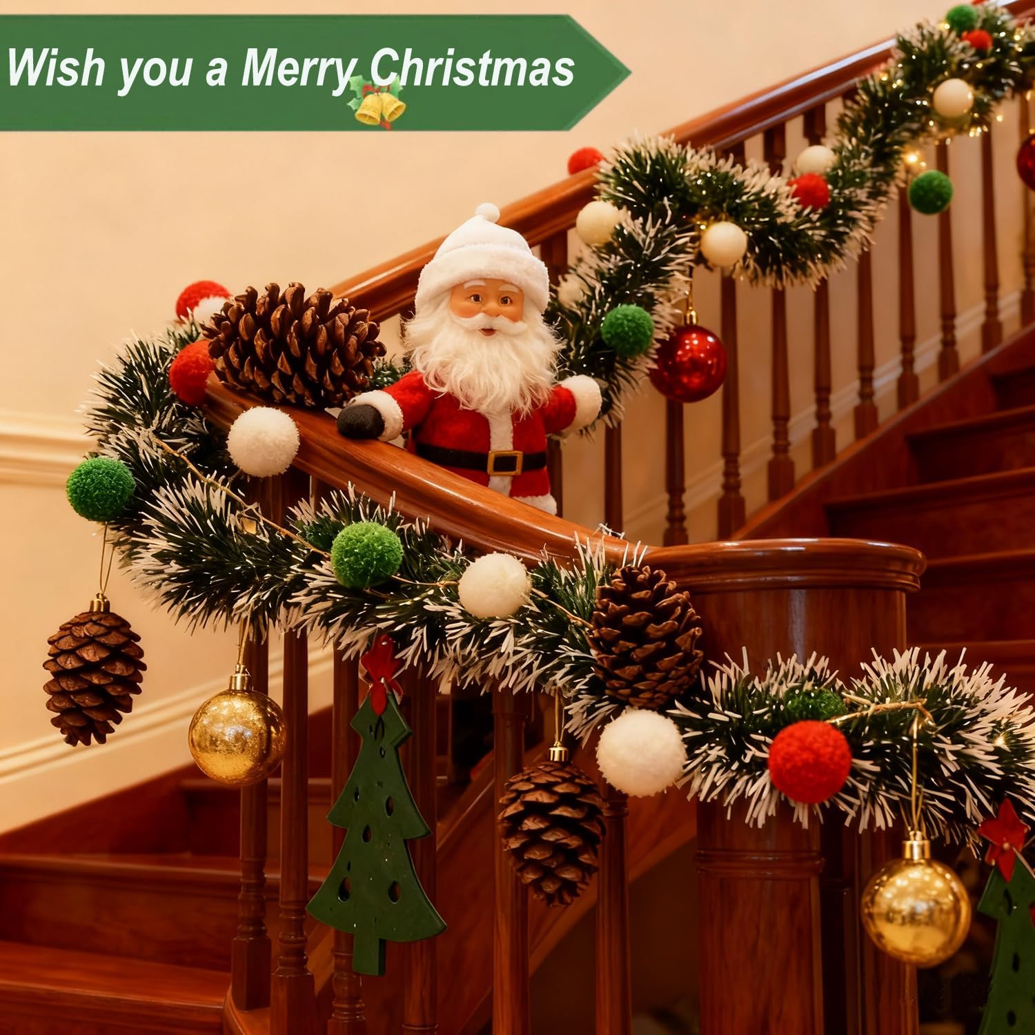 زينة عيد الميلاد الخضراء والبي - مراجعة Tinsel Garland Decoration وسعره