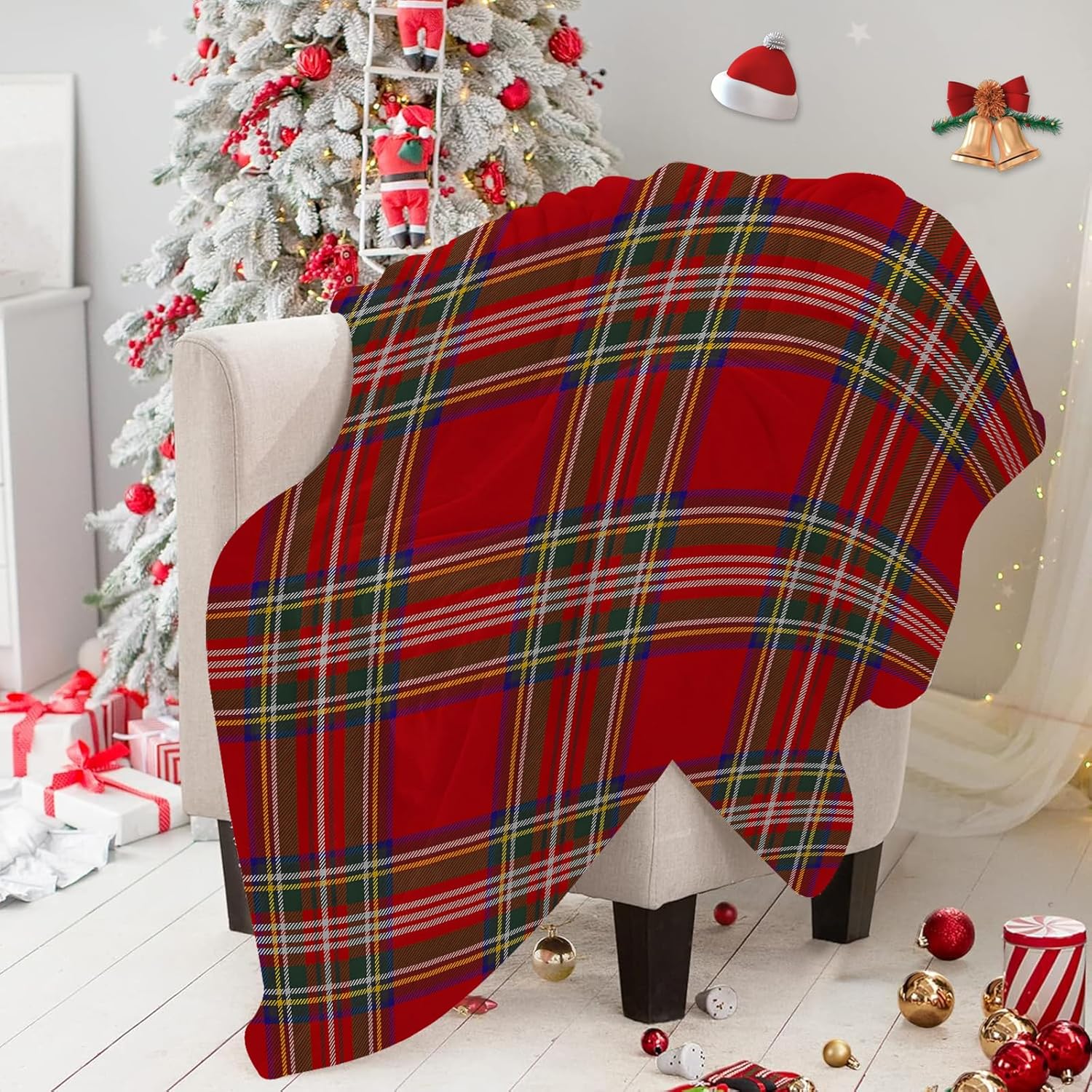 عيد الميلاد منقوشة رمي البطاني - مراجعة Christmas Throw Blanket وسعره