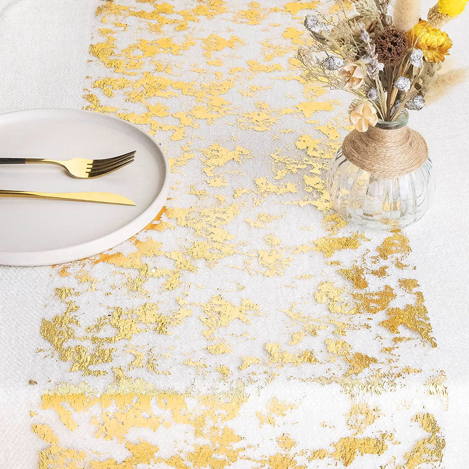 لامعة ذهبية رقيقة معدنية عدائي - مراجعة Christmas Table Runner وسعره