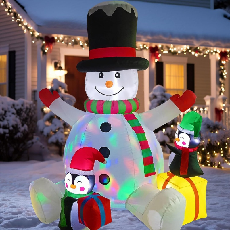 عيد الميلاد نفخ ثلج البطريق مك - مراجعة Christmas Lights Outdoor وسعره