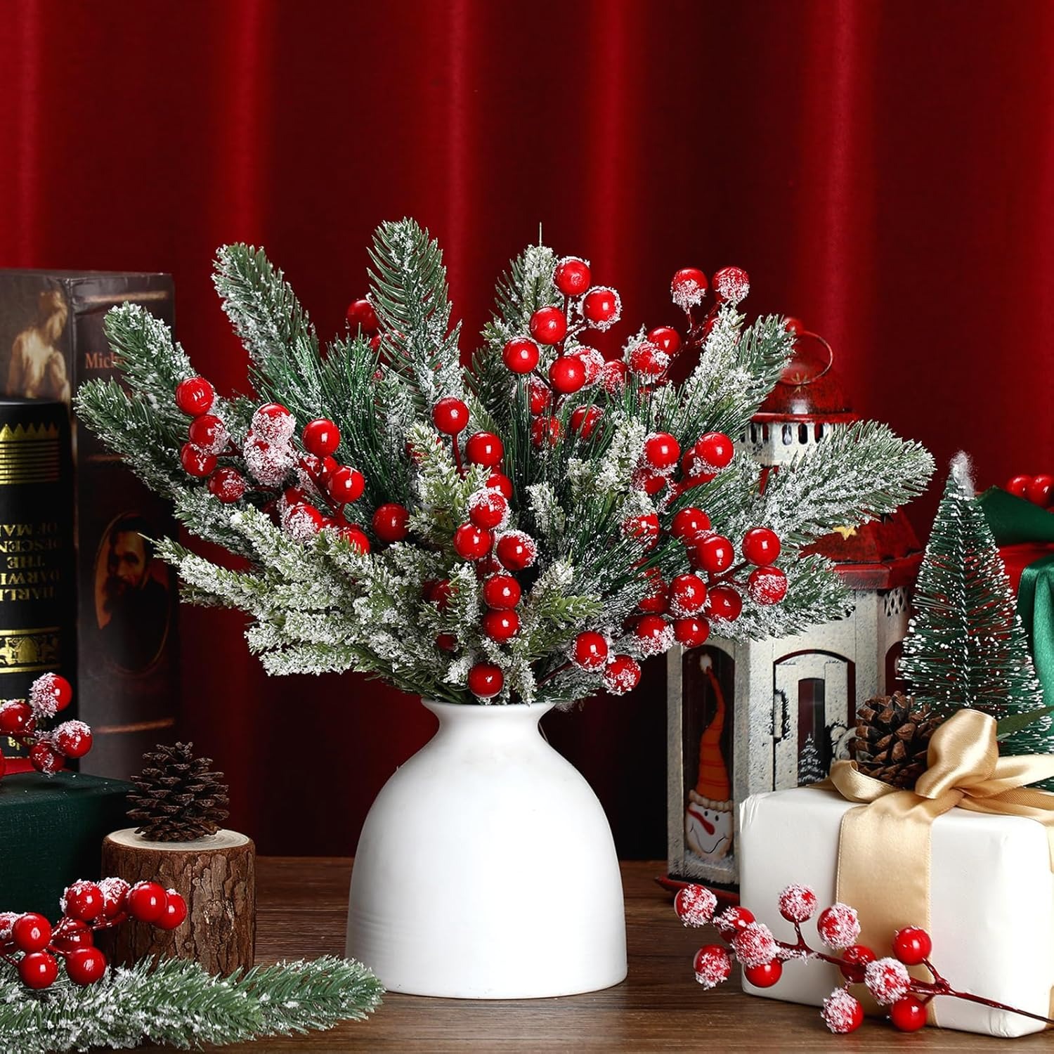 فروع الصنوبر الاصطناعية سنو وا - مراجعة Christmas Wreath Fake وسعره
