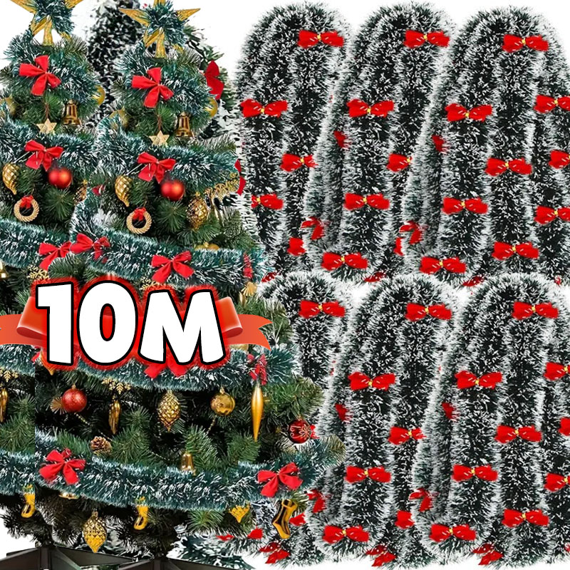 عيد الميلاد القوس بهرج أشرطة ا - مراجعة Tinsel Garland Decoration وسعره