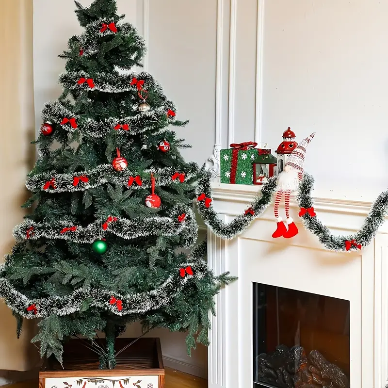 عيد الميلاد القوس بهرج أشرطة ا - مراجعة Tinsel Garland Decoration وسعره