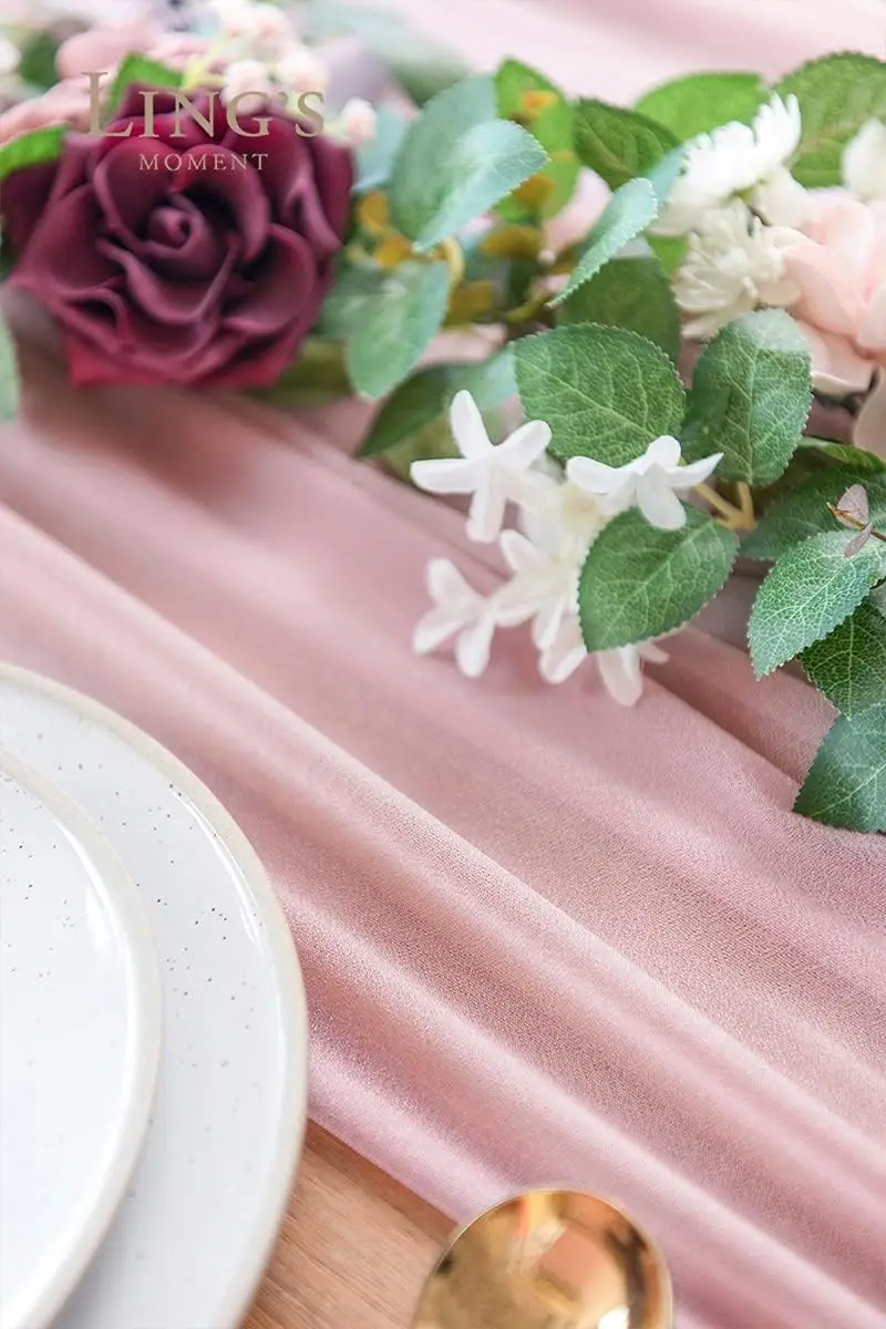 عداء طاولة أبيض شيفون ، إعداد  - مراجعة Christmas Table Runner وسعره