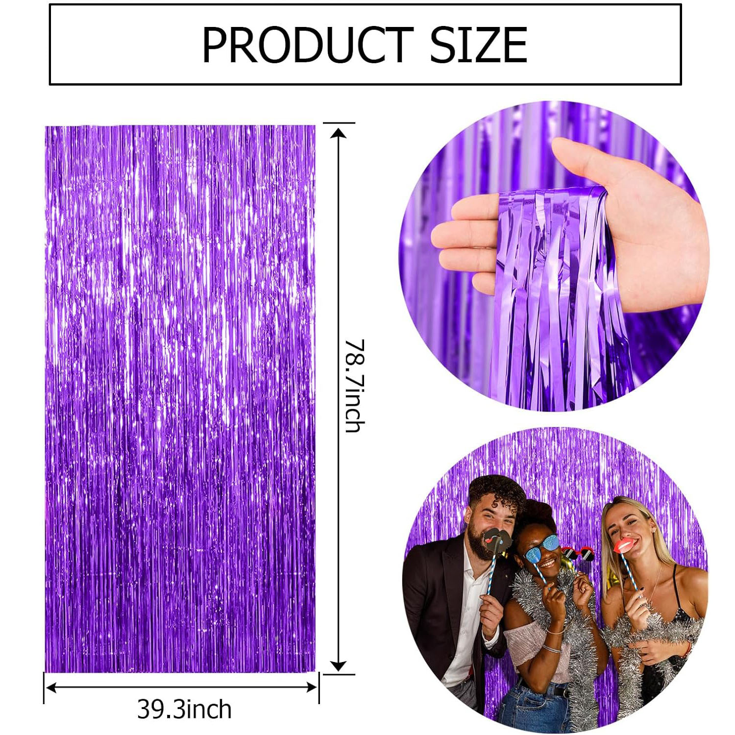 قطعتان من ستائر خلفية بنفسجية  - مراجعة Tinsel Garland Decoration وسعره