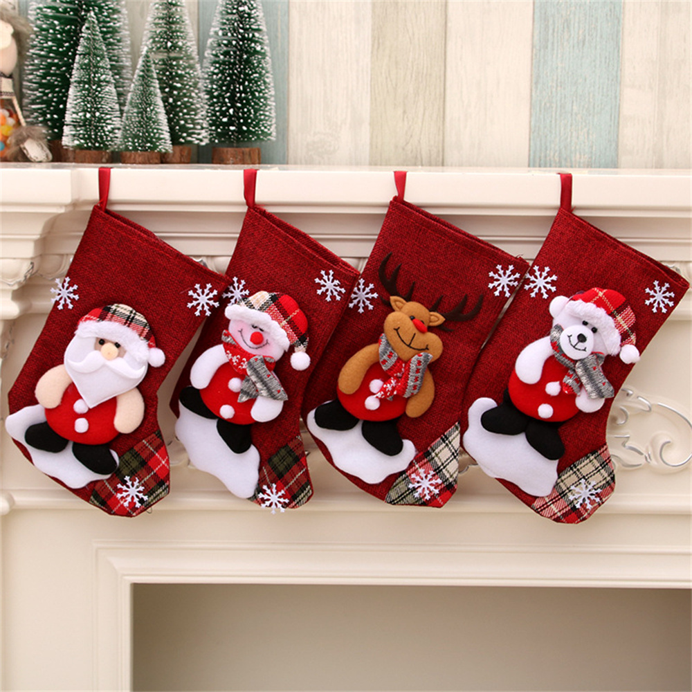 الكتان عيد الميلاد جوارب شنطة  - مراجعة Christmas Stocking Hanging وسعره